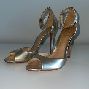 Schutz Saasha Lee gold heel sandals